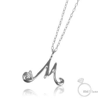 ダイヤ/イニシャルネックレス M 【ネックレス】【necklace】【首飾り】