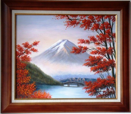 富山の画家・浅井景一作の油彩画 タイトル 『焼岳の遠望』F20号 本物の