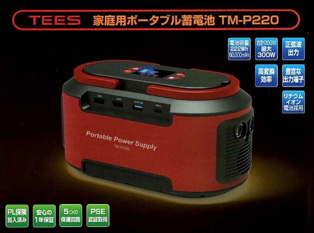 ポータブル電源 42000mAh　 　155Wh TEES TSB-S365 TEES ポータブル電源 蓄電池