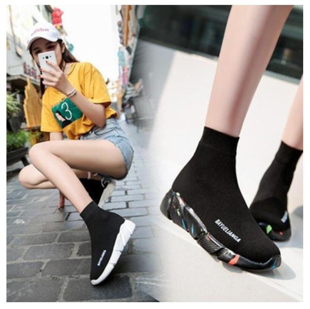 国内外の人気集結 バルマン Balmain 小さいサイズから大きいサイズまで インポートブランド 男性 メンズ 靴 バルマンロゴソックスブーツ Balmain ブーツ