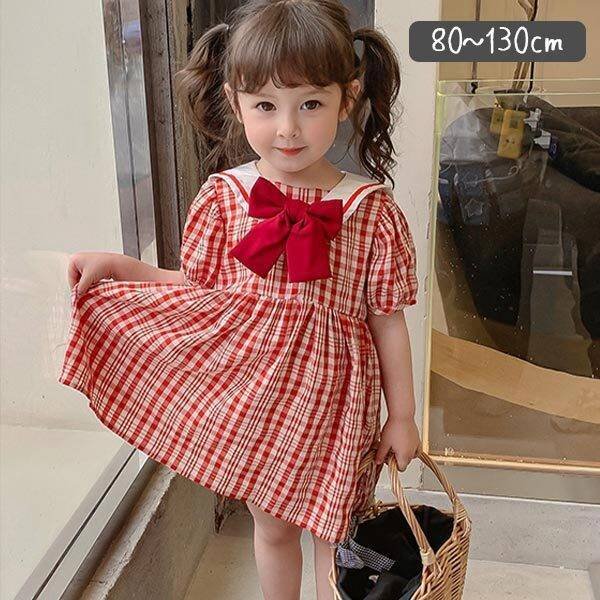 赤 チェック リボン キッズワンピースの人気商品 通販 価格比較 価格 Com